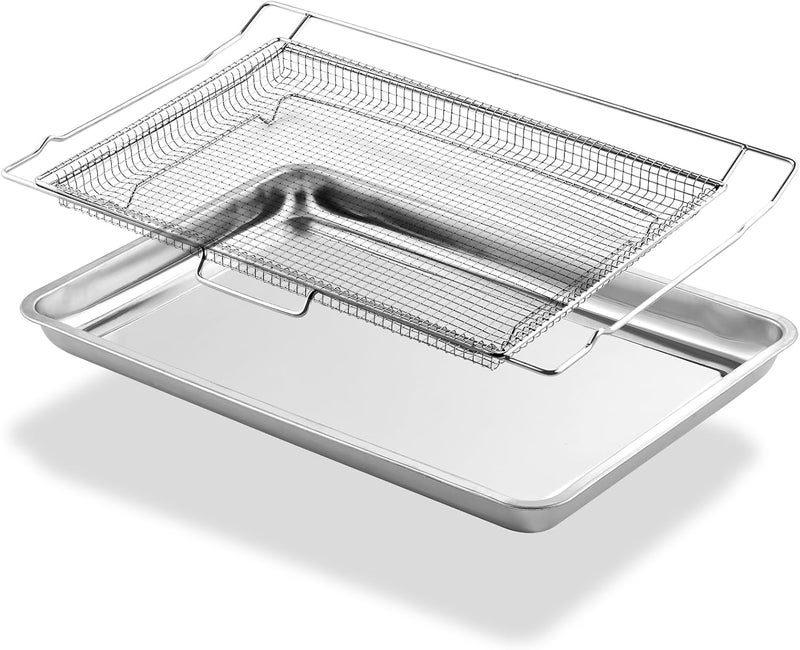 atgestore NX-AA5000RS Air Fryer Tray Replacement for Samsung Oven Parts 24.7 x 16.5 IN Air Fryer Basket DG75-01001C Stainless Steel Air Fryer Oven Rack NE63A6511SS Samsung Oven Accessories 1 Set - Image 1